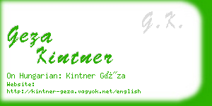 geza kintner business card